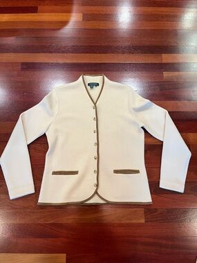 Lauren Ralph Lauren Merino Wool Cardigan Blazer Sweater Size Large